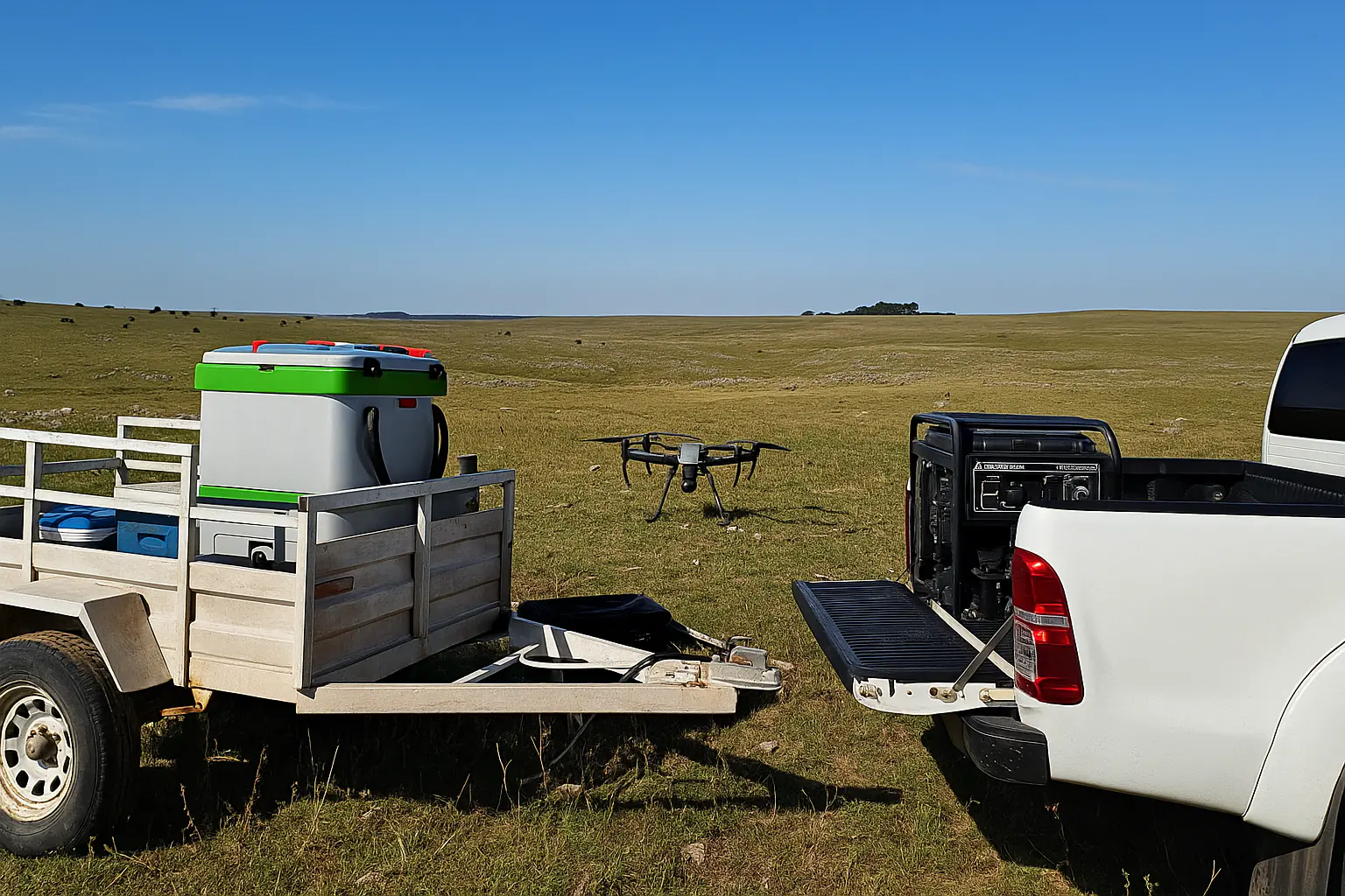 Dron autónomo aplicando herbicida con precisión